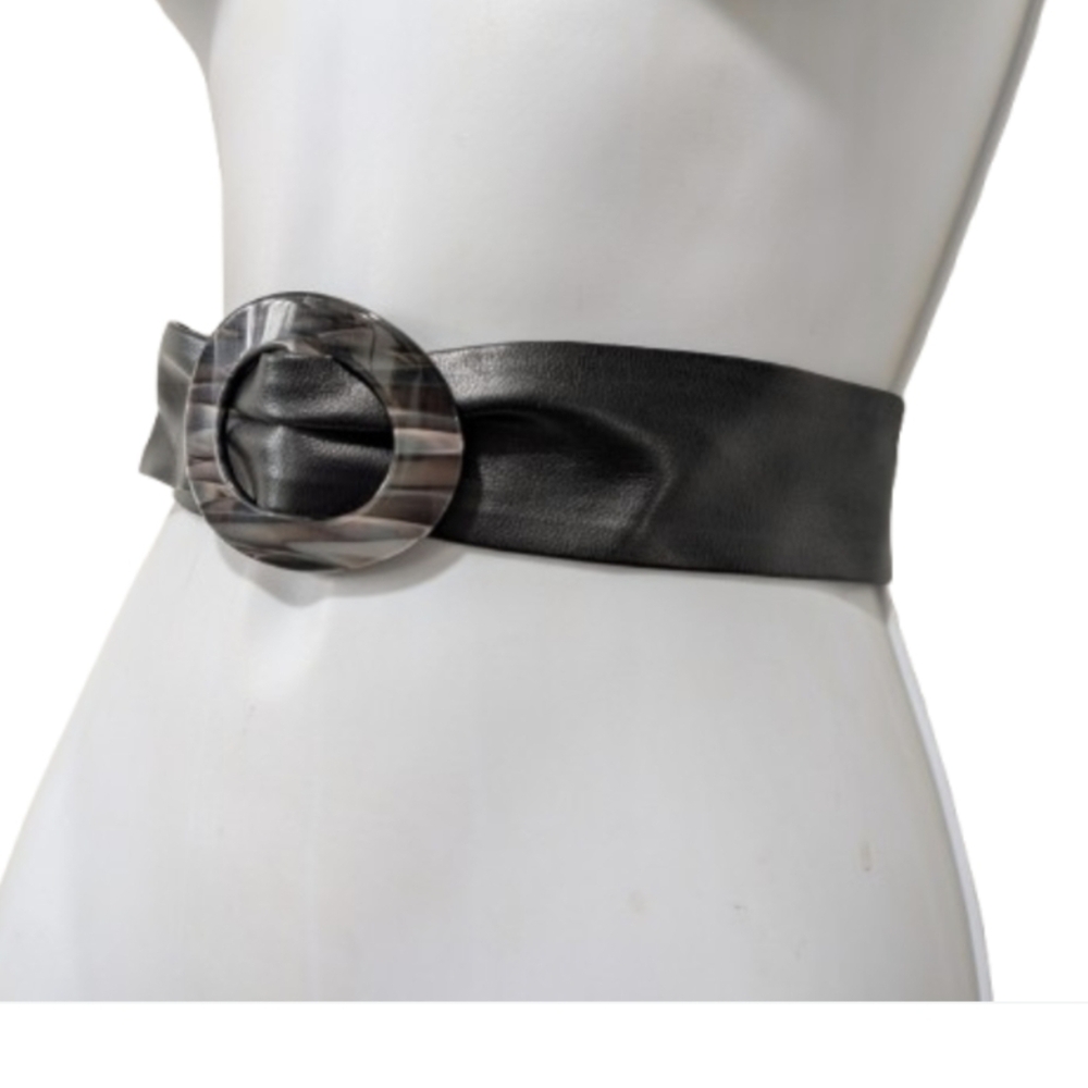 Unbranded Statement Belt 2 Inch S 80s 90s Faux Vegan Leather 3050